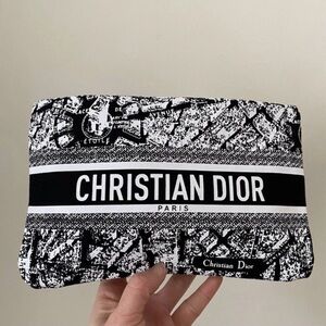 Brand New Christian Dior Black White Paris Map Print Cosmetic Bag Makeup Pouch